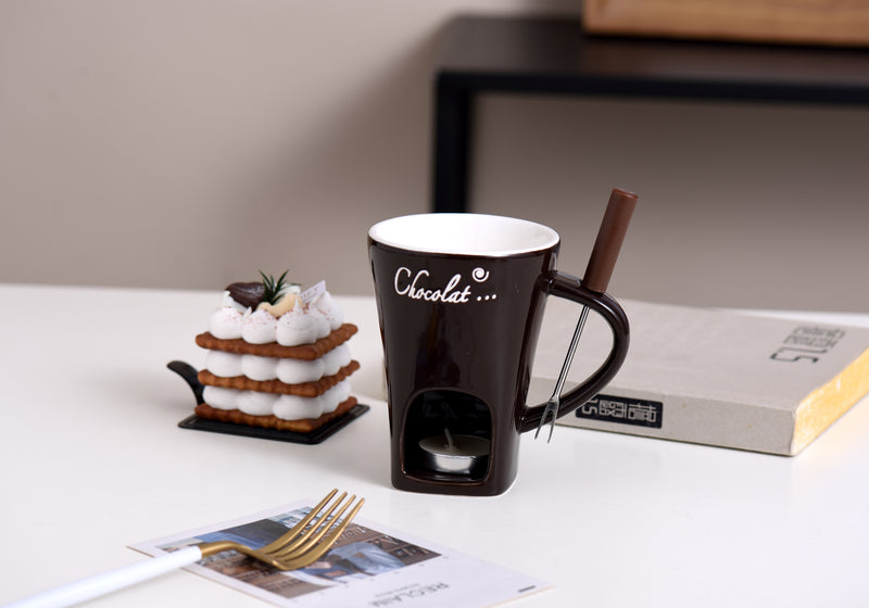 Ceramic Fondue Cup for Chocolate Cheese and Ice Cream