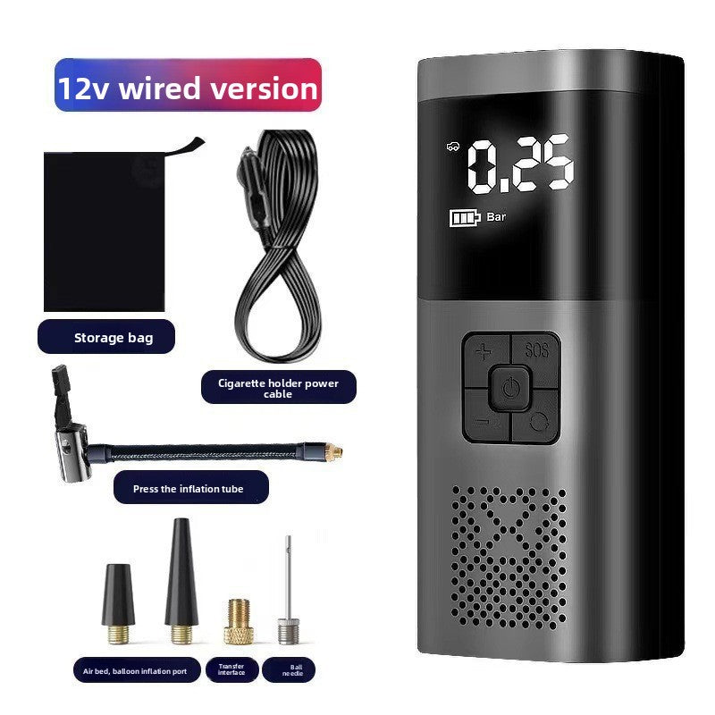 Portable Digital Car Tire Inflator with Power Bank Function