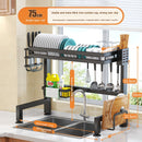 Kitchen Sink Dish Drying Rack with Adjustable Layers