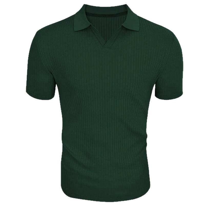 Men's T-shirts with lapel and V-neck