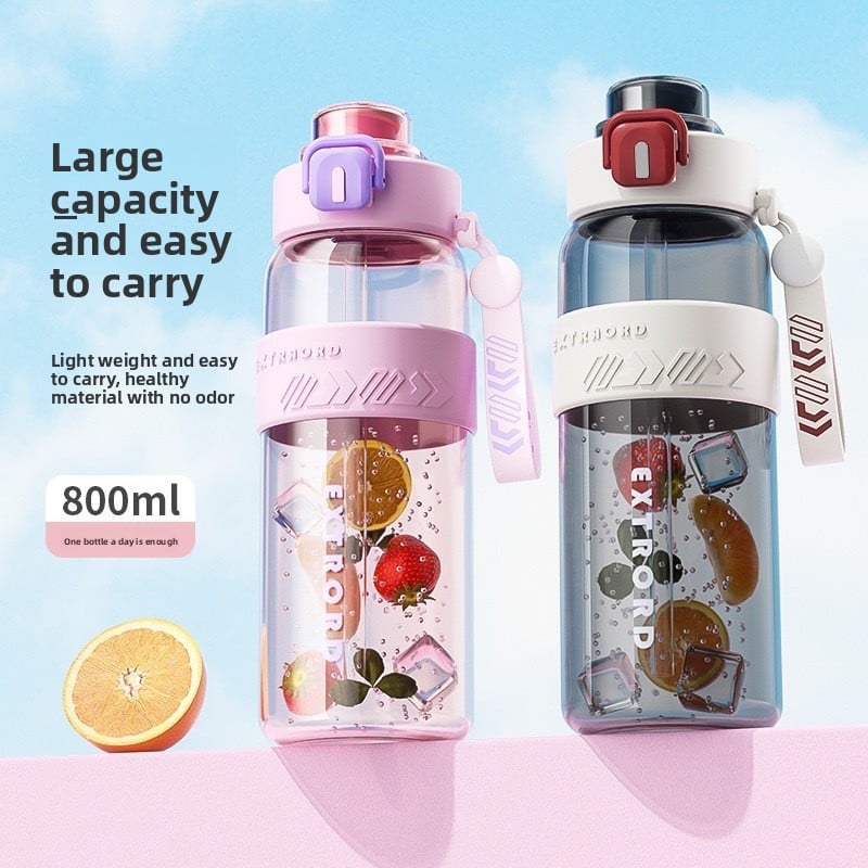 Large-capacity sports water bottle