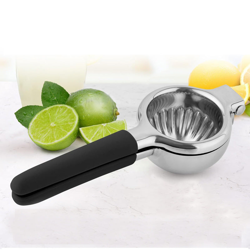 Stainless Steel Silicone Handle Manual Lemon Press Fruit Juicer