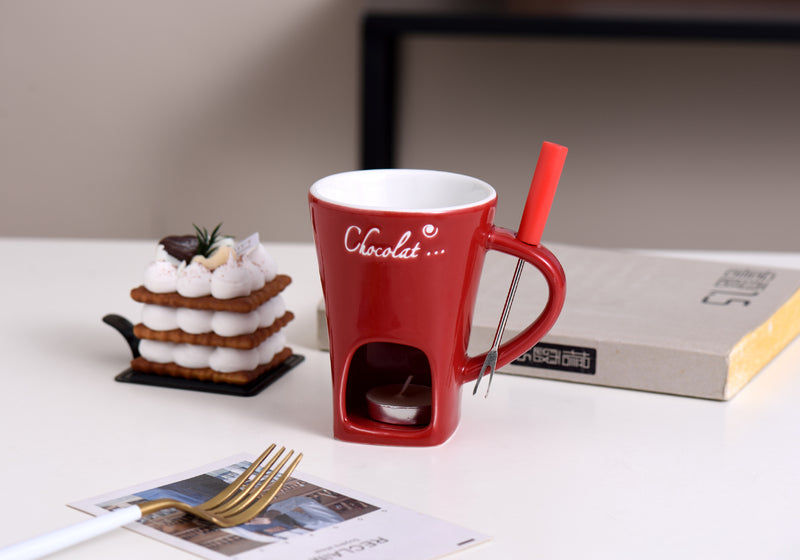 Ceramic Fondue Cup for Chocolate Cheese and Ice Cream