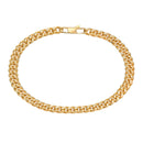 18K Gold Thin Cuban Chain Bracelet For Men