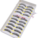 Thick false eyelashes are all handmade