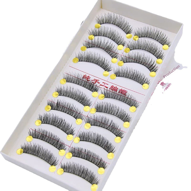 Thick false eyelashes are all handmade
