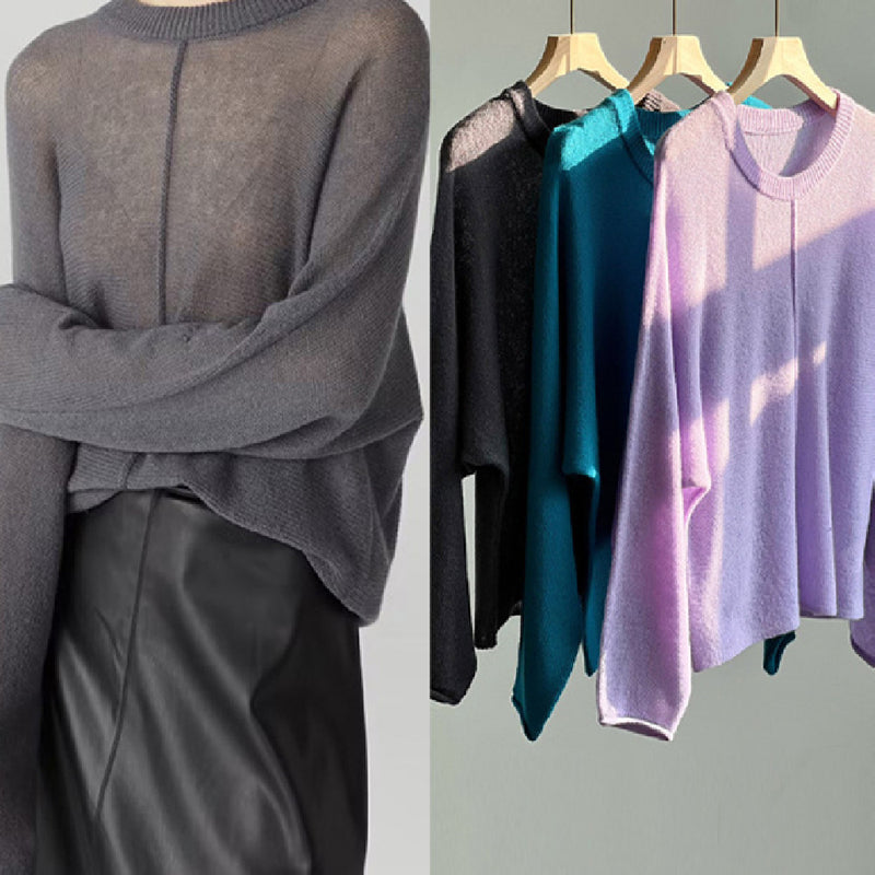 Round Neck Lazy Large Design Front And Rear Drum Seam Three-dimensional Top