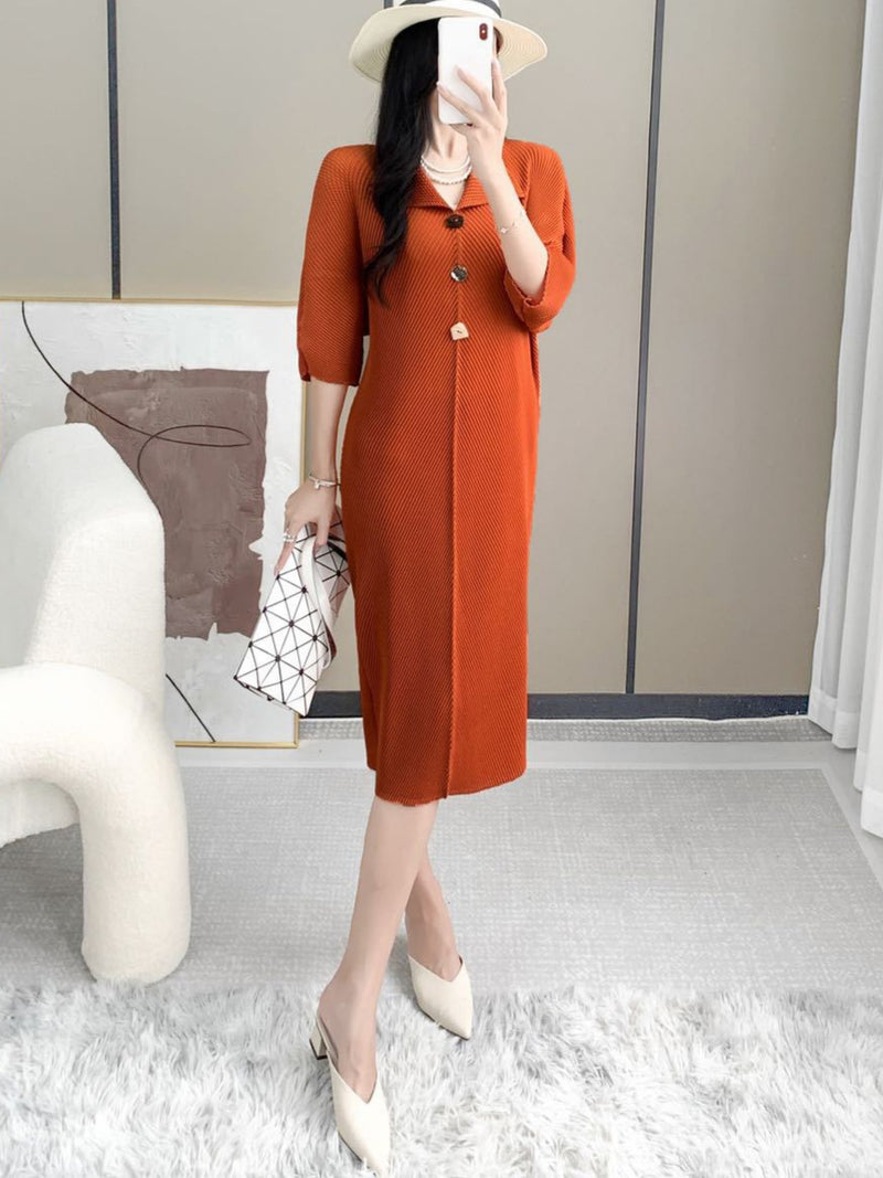 Falda holgada de talla grande con temperamento de longitud media para mujer