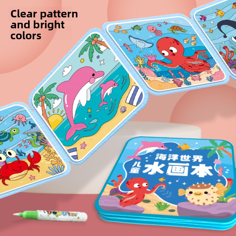Kids Reusable Water Drawing Book Magic Painting Toy