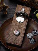 Wooden Magnetic Wall Mounted Bottle Opener