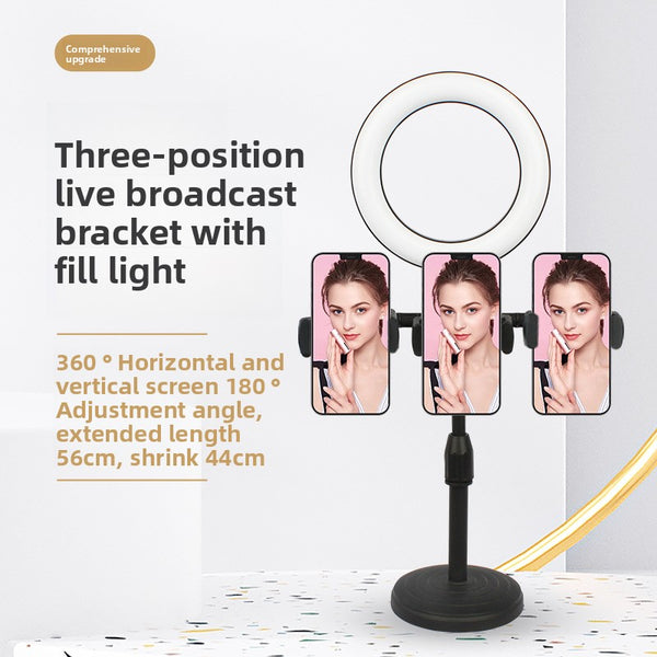 LED live streaming three-camera position fill light bracket