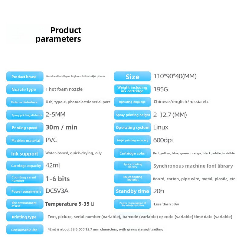 Mini Smart Inkjet Printer Handheld Small