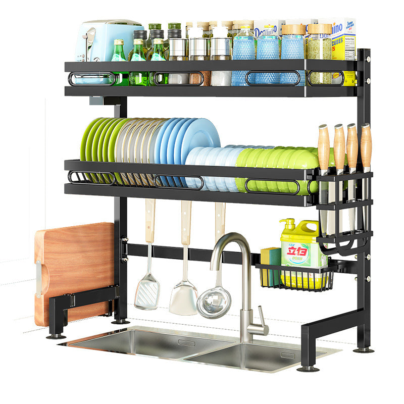 Kitchen Sink Dish Drying Rack with Adjustable Layers
