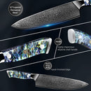 Damascus Steel Kitchen Knife Set with Abalone Shell Handle
