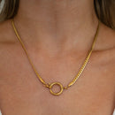 Stainless Steel Zircon Feather Pendant Necklace