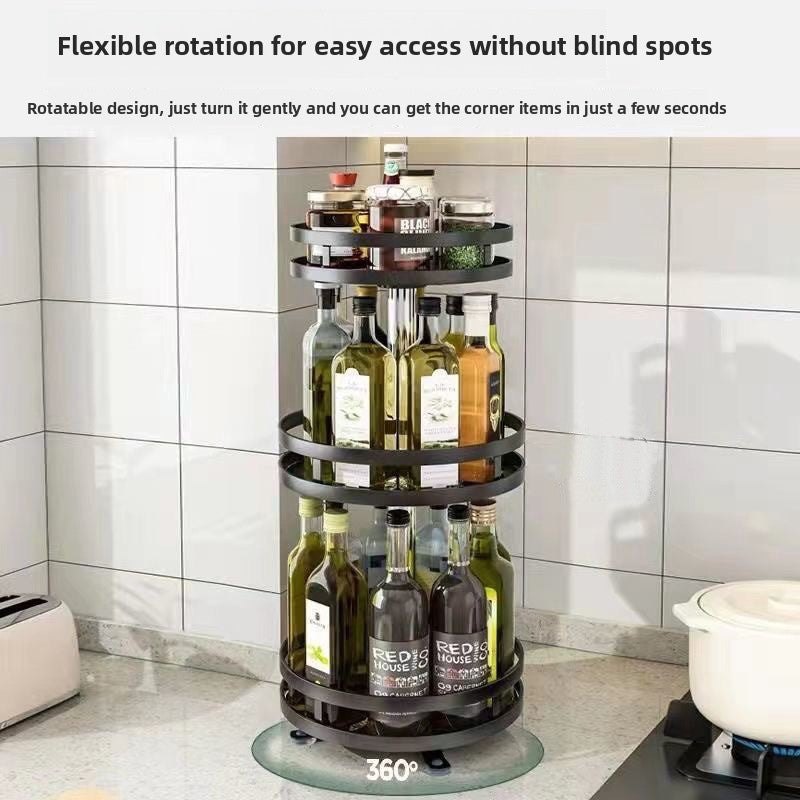 Adjustable Rotatable Metal Kitchen Spice Storage Rack