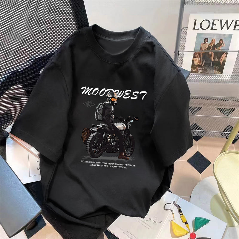 Trendy Summer Bear Print Loose T-Shirt