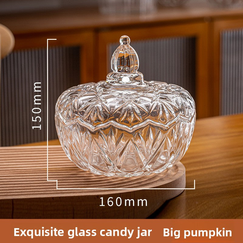 Glass Storage Jar with Lid for Candy Makeup Brush Tea