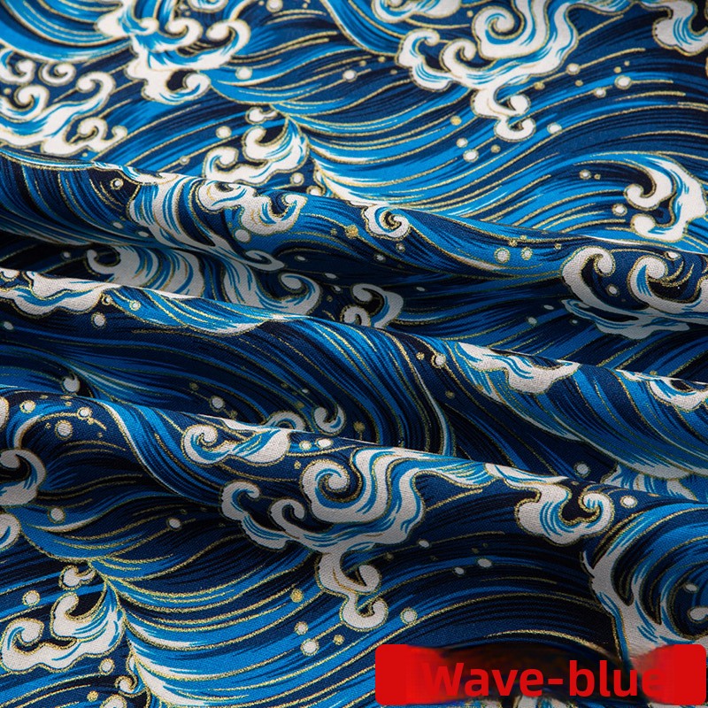 All-cotton Japanese-style gold-embossed fabric