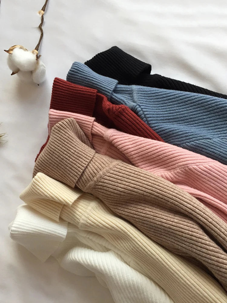 سترة نسائية سميكة لخريف وشتاء 2025، سترة محبوكة مضلعة بأكمام طويلة وياقة مدورة، سترة ضيقة ناعمة ودافئة