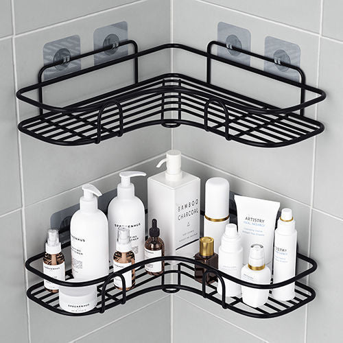 Iron triangular storage rack, corner bathroom
