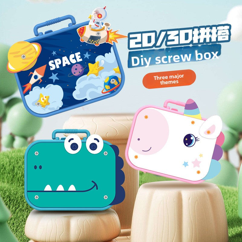 Children's Toy Electric Drill DIY Repair Screw Tool Box