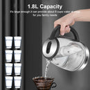 1.8L ELECTRIC KETTLE GLASS 360 BLUE LED ILLUMINATED JUG AUTO SHUT OFF PROTECTION
