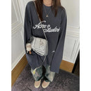 Embroidered Letter Cotton T-shirt