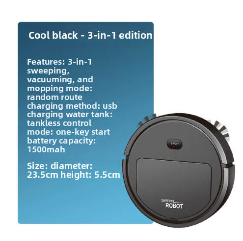 Mini 3-in-1 Sweeping Robot with Suction and Mopping