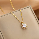 Fashion Titanium Steel Diamond Necklace for Women