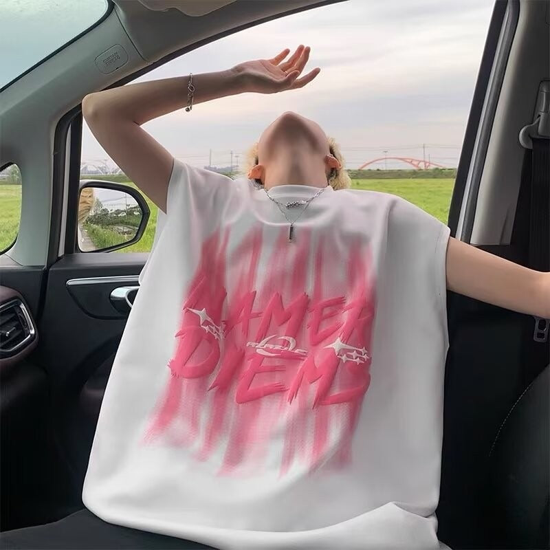 Alphabet Graffiti Men's Loose Fit Cotton T-Shirt