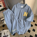 Waffle Leisure Sports Suit Polo Top and Shorts Set