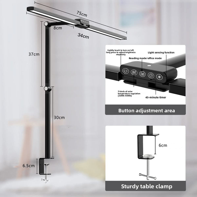 Foldable Dual-Head LED Desk Lamp with Touch Control