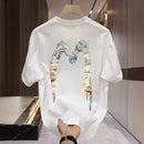 Loose and simple, versatile pure cotton short-sleeved T-shirt