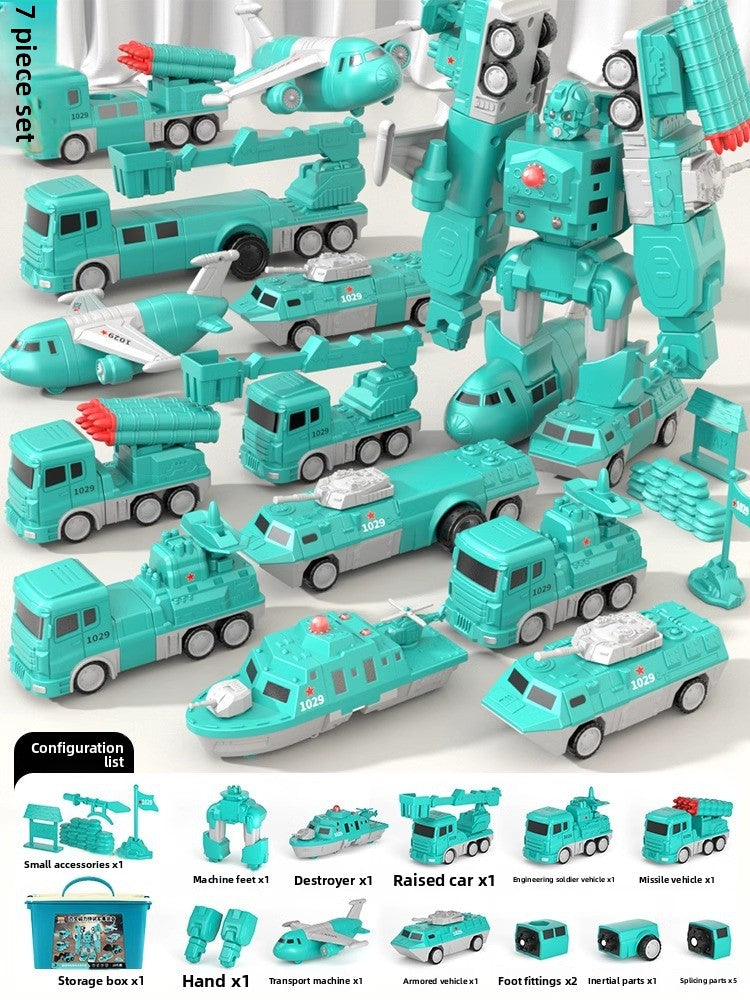 children's magnetic assembling deformation robot