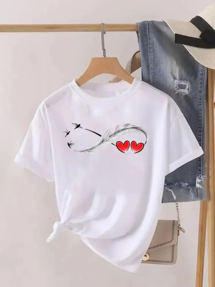 Harajuku T Shirt Funny Cat Women Kawaii T-shirt Girl Casual Short Sleeve O Neck Top for Summer Female Animal Clothing Tshirt