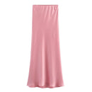 ASDS summer new chic fashion multi color satin texture slim fit drawstring midi dress retro elastic waist WOMEN'S dress Mujer